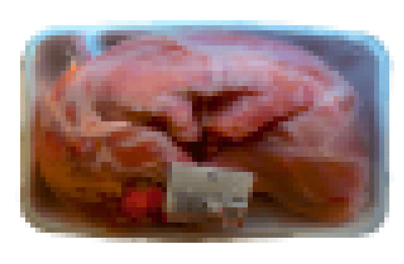 highly pixellated image of raw store packaged meat